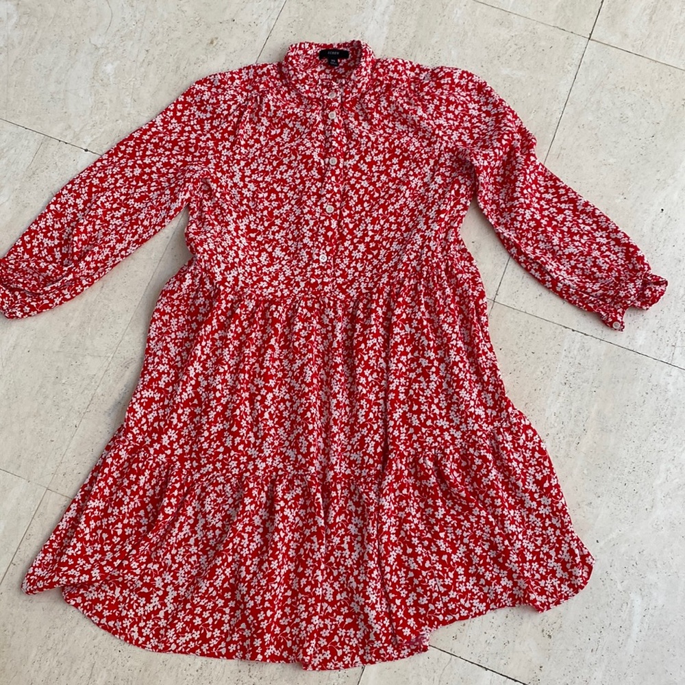 Jcrew summer red print dress